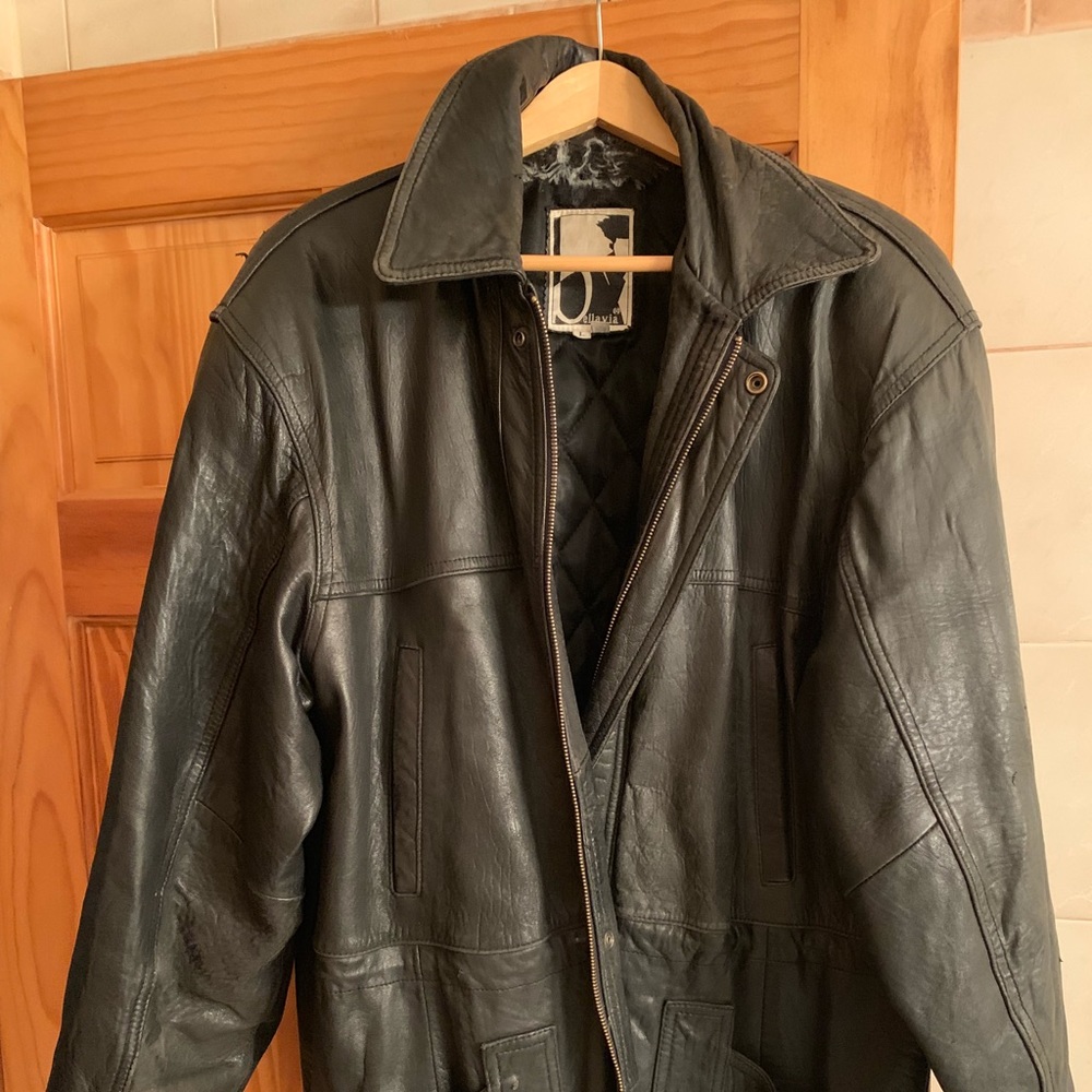 Black large men’s leather jacket my bellavia